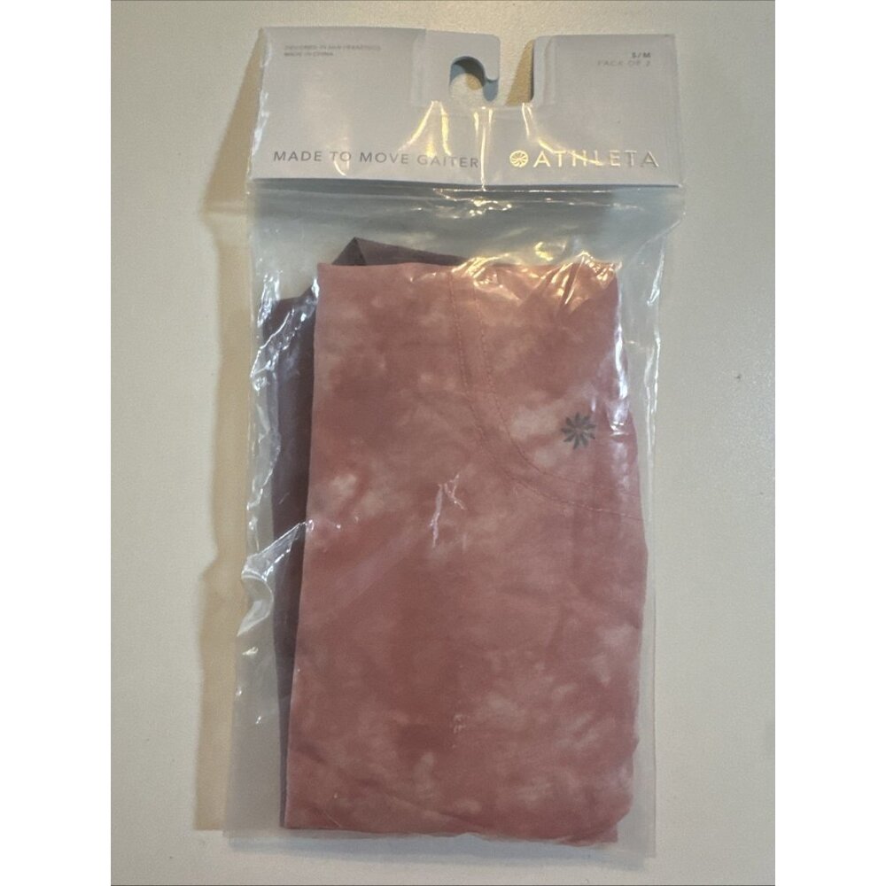 ATHLETA Gaiter‎ Made to Move NEW IN PACKGE PACK OF 2  M/L Purple And Tie Die